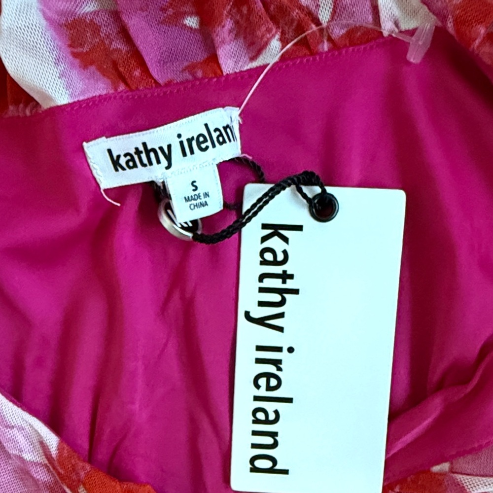 Kathy Ireland Vibrant Pink Floral Midi Dress - Picture 2 of 10